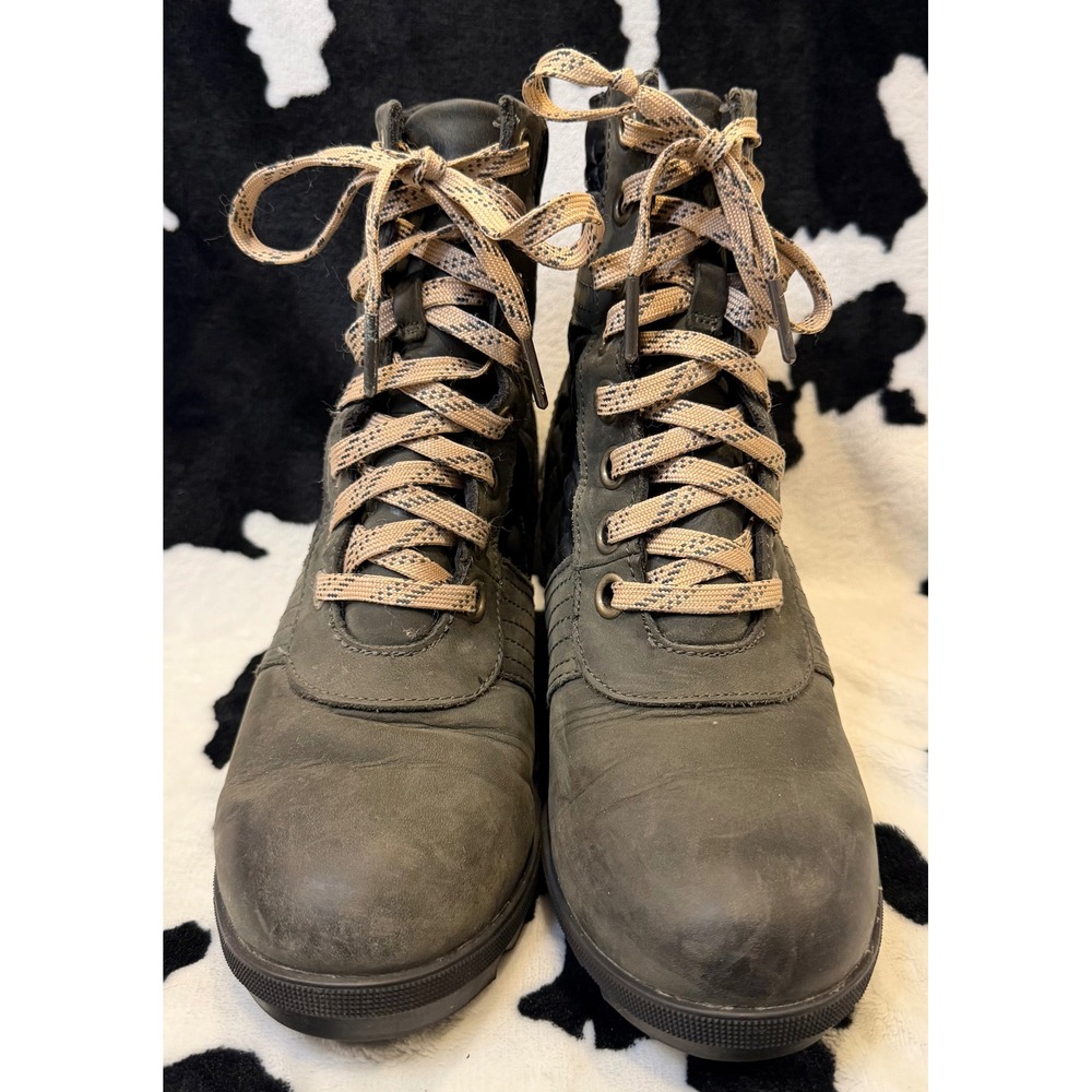 Sorel Joan of‎ Arctic Wedge II Quilted Boots Grey Black Women's 7.5 - Picture 4 of 8